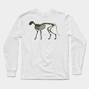 Cat Skeleton Mossy Algae Covered Long Sleeve T-Shirt